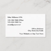 Accountant CPA Moderne Visitekaartjes (Achterkant)