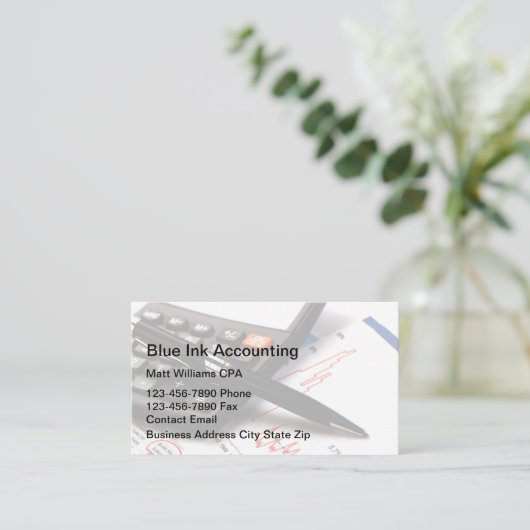 Accountant CPA Moderne Visitekaartjes (Staand voorkant)