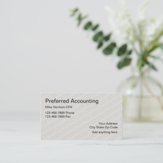 Accountant CPA-ontwerp Visitekaartje (Staand voorkant)
