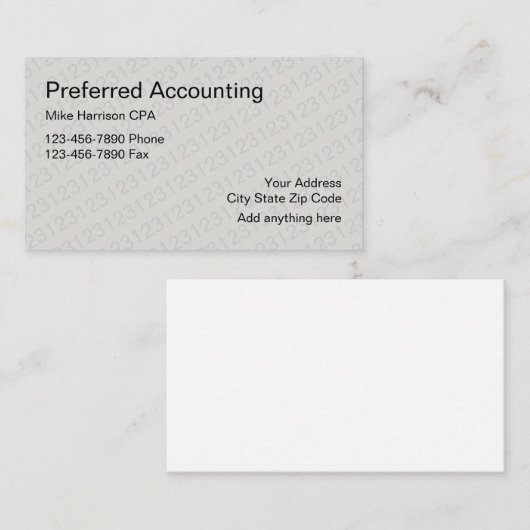 Accountant CPA-ontwerp Visitekaartje (Voorkant / Achterkant)