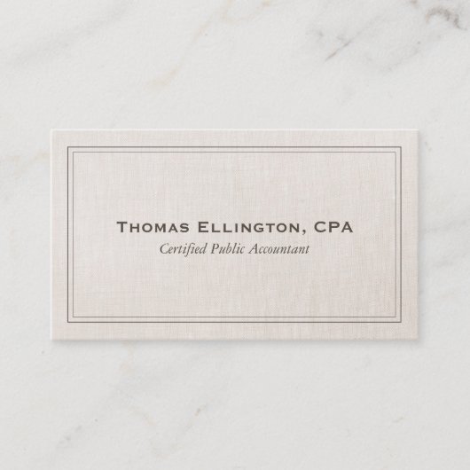 Accountant CPA Professional Eenvoudig Klassiek Visitekaartje (Voorkant)