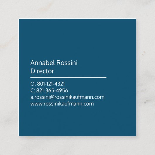 Accountant CPA Professional Square Visitekaartje (Achterkant)