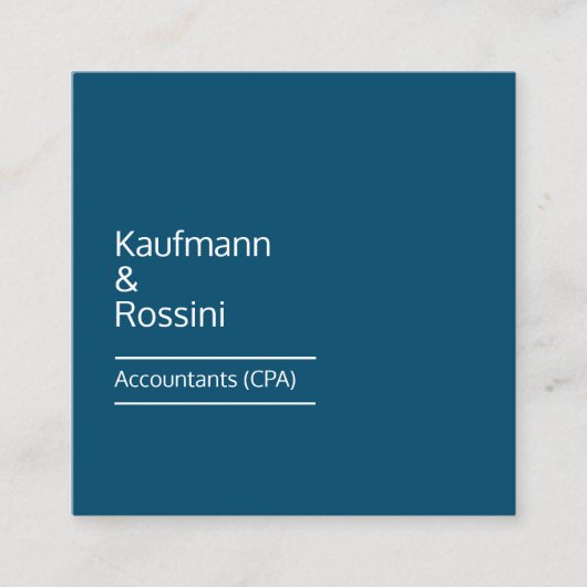 Accountant CPA Professional Square Visitekaartje (Voorkant)