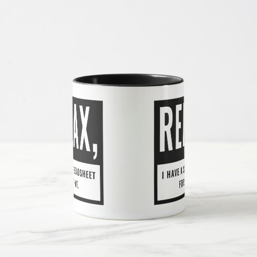 Accountant CPA Relax Ik heb daar een spreadsheet v Mok (Midden)