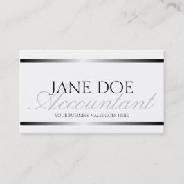 Accountant CPA Silver Metallic Script Visitekaartje