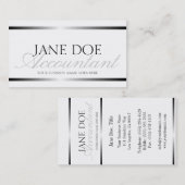 Accountant CPA Silver Metallic Script Visitekaartje (Voorkant / Achterkant)