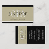 Accountant/CPA Tan/White/Black Borders Visitekaartje (Voorkant / Achterkant)