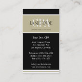 Accountant/CPA Tan/White/Black Borders Visitekaartje (Achterkant)