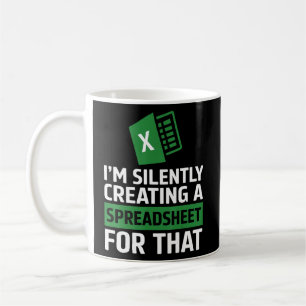 Accountant Creëer stilzwijgend een spreadsheet Exc Koffiemok