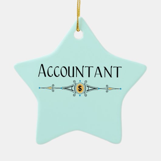 Accountant decoratieve lijn keramisch ornament (Voorkant)