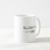 Accountant decoratieve lijn koffiemok (Voorkant rechts)