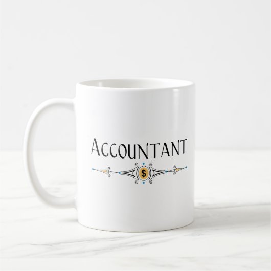 Accountant decoratieve lijn koffiemok (Links)