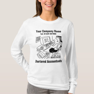 Accountant die werkzaam is in de Kantoor Cartoon T-shirt