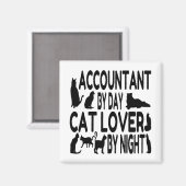 Accountant door Dag Kat Lover door Nacht Magneet (Voorkant / Achterkant)