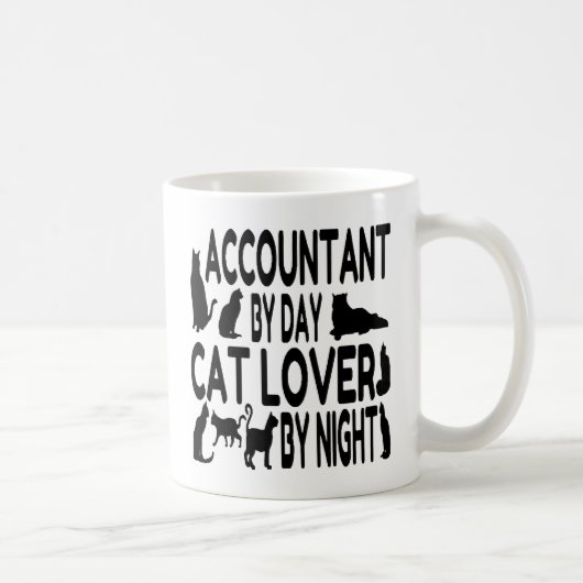 Accountant door Dag Kat Lover door Nacht Mok (Rechts)