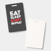 Accountant Eat Sleep Audit Badge (Voor- en achterkant)