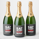 Accountant Eat Sleep Audit Sparkling Wijnetiket (Flessen)