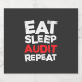 Accountant Eat Sleep Audit Sparkling Wijnetiket (Enkel label)
