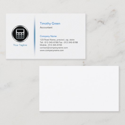 Accountant eenvoudig minimalistisch Visitekaartje (Voorkant / Achterkant)