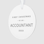 Accountant Eerste Kerstmis Moderne Douane Ornament (voorkant)