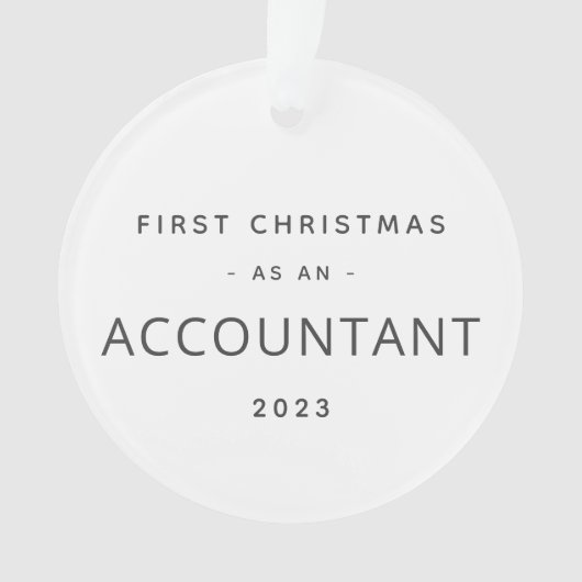 Accountant Eerste Kerstmis Moderne Douane Ornament (voorkant)