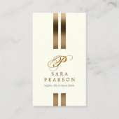 Accountant Elegant Goud Streep Script Monogram Visitekaartje (Voorkant)