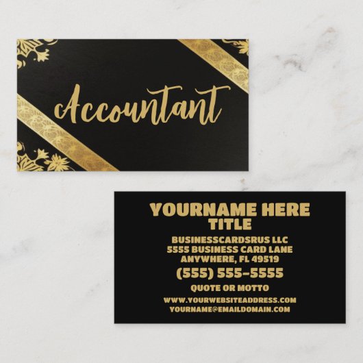 Accountant Elegant Visitekaartje (Voorkant / Achterkant)