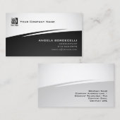 Accountant Finance Services Abstract Black Zig Zag Visitekaartje (Voorkant / Achterkant)