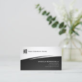 Accountant Finance Services Abstract Black Zig Zag Visitekaartje (Staand voorkant)