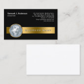 Accountant Finance Services Gold Stripe Wereldbol  Visitekaartje (Voorkant / Achterkant)