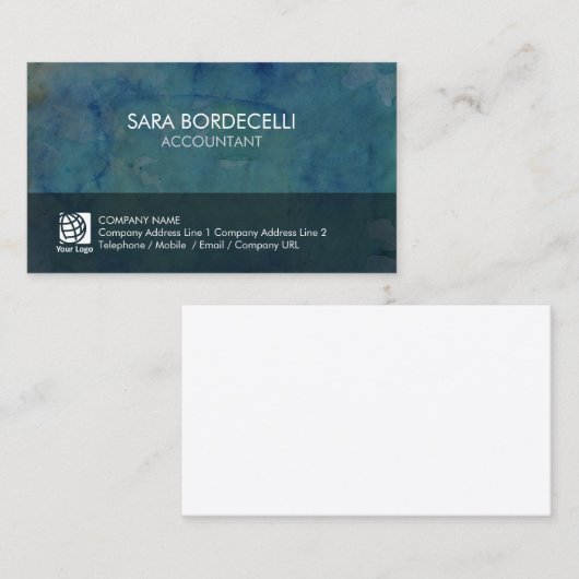 Accountant Finance Watercolor Grunge Visitekaartje (Voorkant / Achterkant)