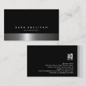 Accountant Financial Management Dark Chrome Visitekaartje (Voorkant / Achterkant)