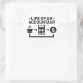 accountant, financieel, geld, handel, ooiekas ronde sticker (Tas)