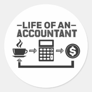 accountant, financieel, geld, handel, ooiekas ronde sticker