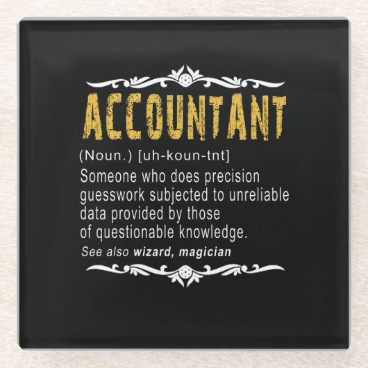 Accountant Funny Definition Custom Cft Glazen Onderzetter (Voorkant)