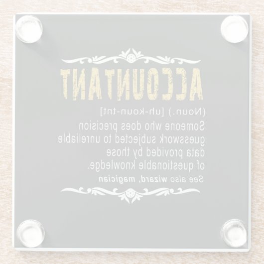 Accountant Funny Definition Custom Cft Glazen Onderzetter (Achterkant)