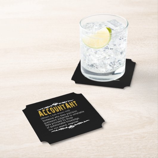 Accountant Funny Definition Custom Cft Kartonnen Onderzetters (Insitu)