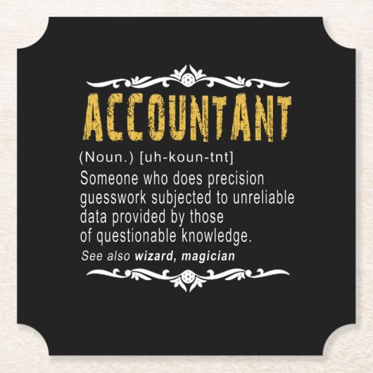 Accountant Funny Definition Custom Cft Kartonnen Onderzetters (Voorkant)