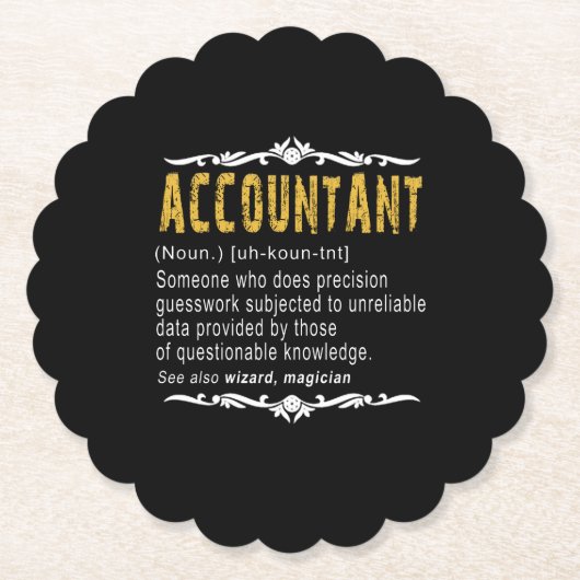 Accountant Funny Definition Custom Cft Kartonnen Onderzetters (Voorkant)