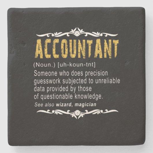Accountant Funny Definition Custom Cft Stenen Onderzetter (Voorkant)
