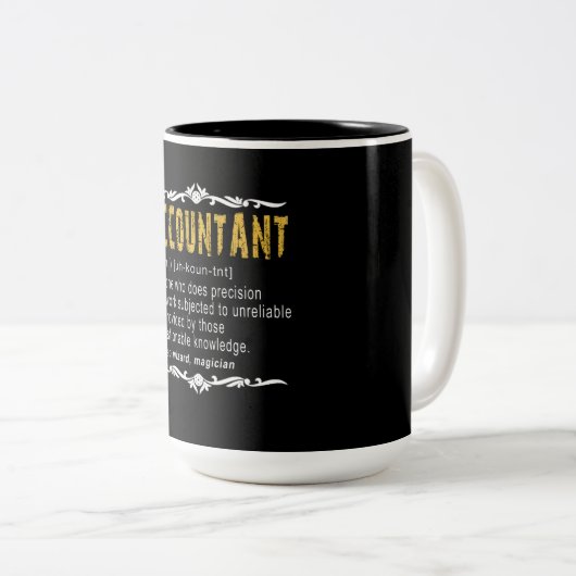 Accountant Funny Definition Custom Cft Tweekleurige Koffiemok (Voorkant rechts)