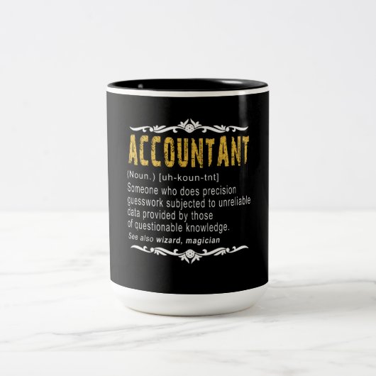Accountant Funny Definition Custom Cft Tweekleurige Koffiemok (Center)