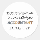 Accountant Funny Geweldige Accountant CPA Cadeaubo Ronde Sticker (Voorkant)