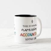 Accountant Funny Geweldige Accountant CPA Tweekleurige Koffiemok (Voorkant rechts)