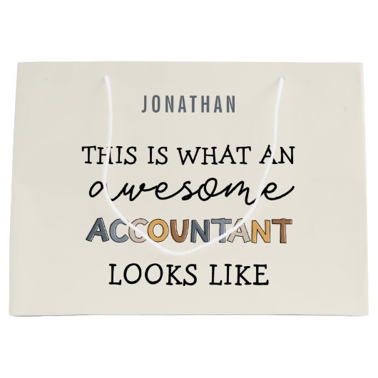 Accountant Funny Geweldige CPA Custom Groot Cadeauzakje (Voorkant)