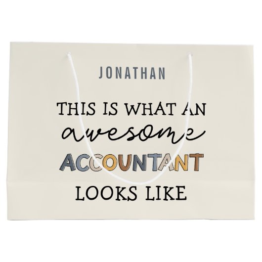 Accountant Funny Geweldige CPA Custom Groot Cadeauzakje (Achterkant)