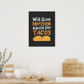 Accountant geeft hypotheekadvies voor taco's poster (Keuken)