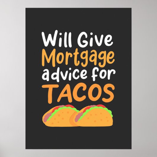 Accountant geeft hypotheekadvies voor taco's poster (Voorkant)