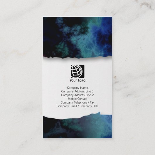 Accountant Geript Papier Blauw Abstract Financiën Visitekaartje (Achterkant)
