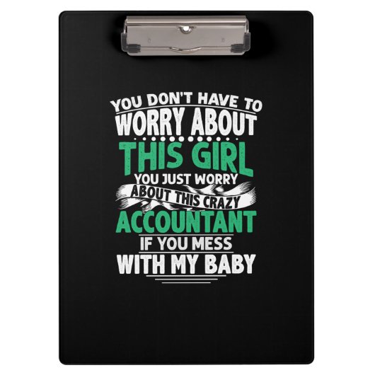 Accountant Gift | Worry About This Crazy Acountant Klembord (Voorkant)